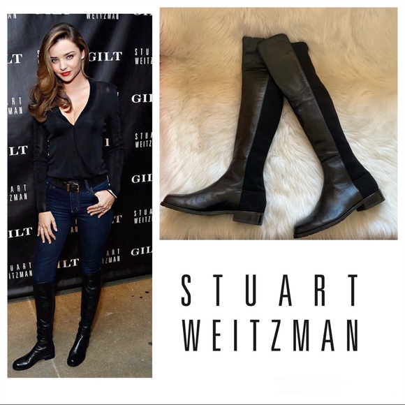 STUART WEITZMAN 50/50 Over Knee Leather Boots - Picture 1 of 8